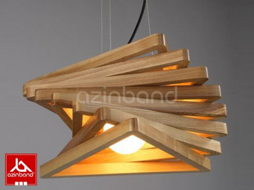 لوستر چوبی مثلثی ۸ تکه
