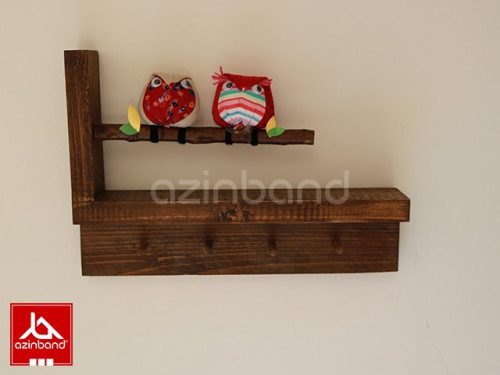 جاکلیدی چوبی جغددار