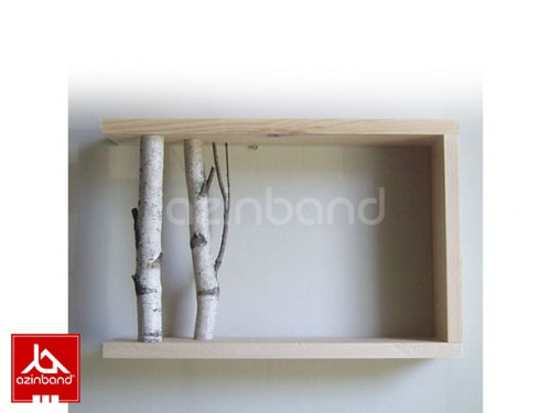 شلف قفسه ای دیواری با شاخه طبیعی