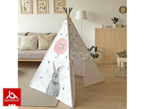 چادر سرخپوستی طرح خرگوش طوسی