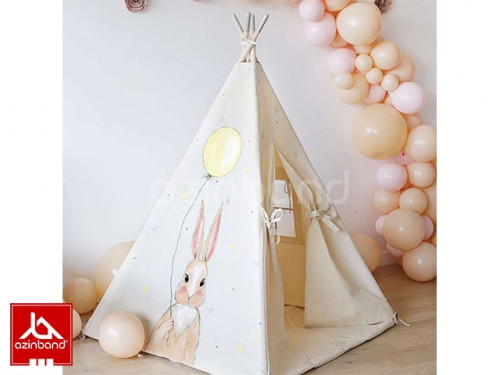 چادر سرخپوستی طرح خرگوش صورتی