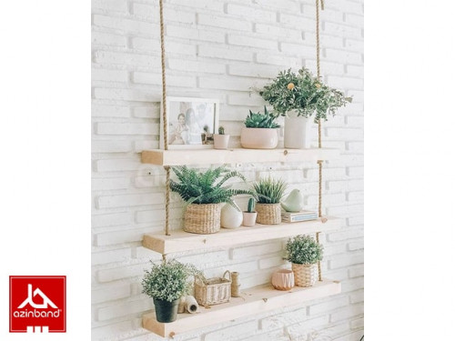 شلف دیواری و آویز چوبی شماره ۱۵