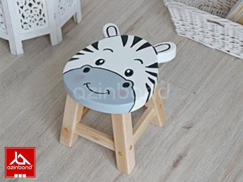 صندلی کودک چوبی طرح گورخری