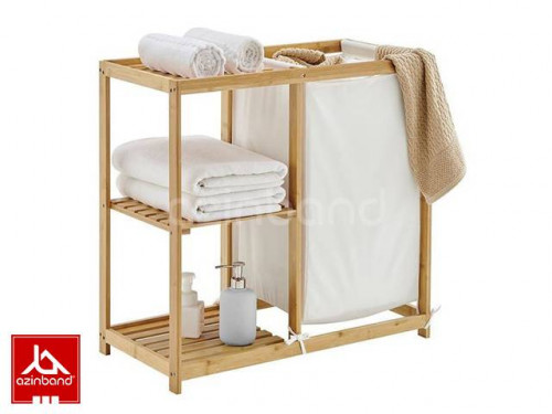 سبد لباس و استند چوبی سه طبقه