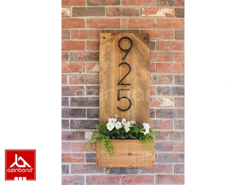 پلاک چوبی با پایه گلدان
