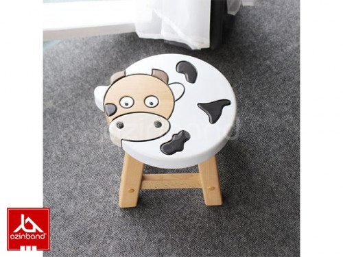صندلی کودک چوبی طرح گاوی