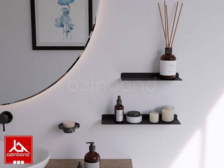 شلف فلزی دیواری مشکی کد 66 - شماره 1