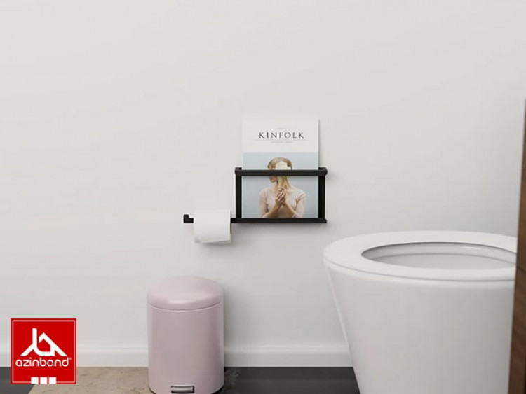 شلف دستمال توالت فلزی با قفسه مجله کد 51 - شماره 6