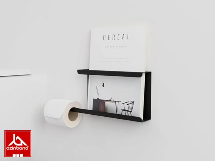 شلف دستمال توالت فلزی با قفسه مجله کد 51 - شماره 4