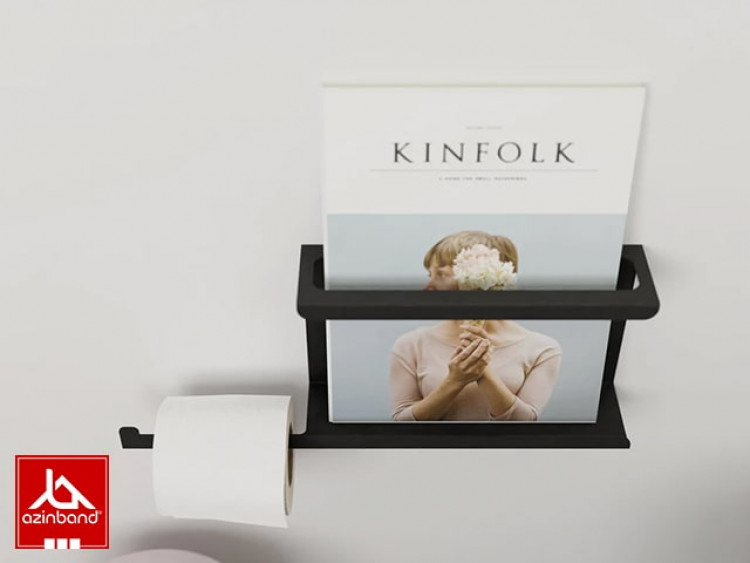 شلف دستمال توالت فلزی با قفسه مجله کد 51 - شماره 7