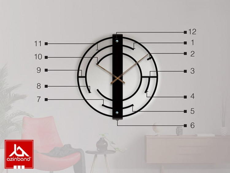 ساعت دیواری فلزی کد 52 - شماره 5