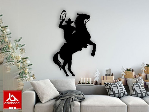 قاب دیواری فلزی طرح مرد اسب سوار کد 14