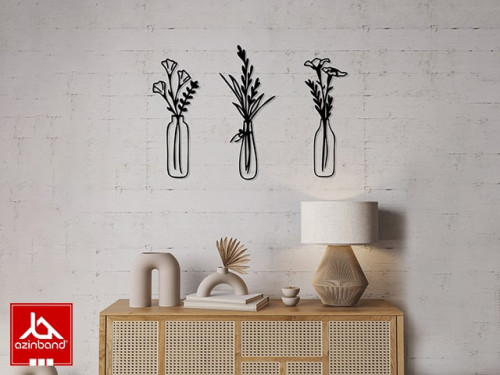 پک سه عددی قاب دیواری فلزی طرح گل کد 29