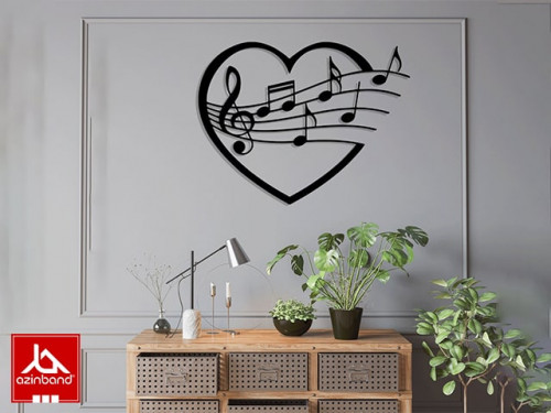 قاب دیواری فلزی طرح قلب موزیکال کد 38
