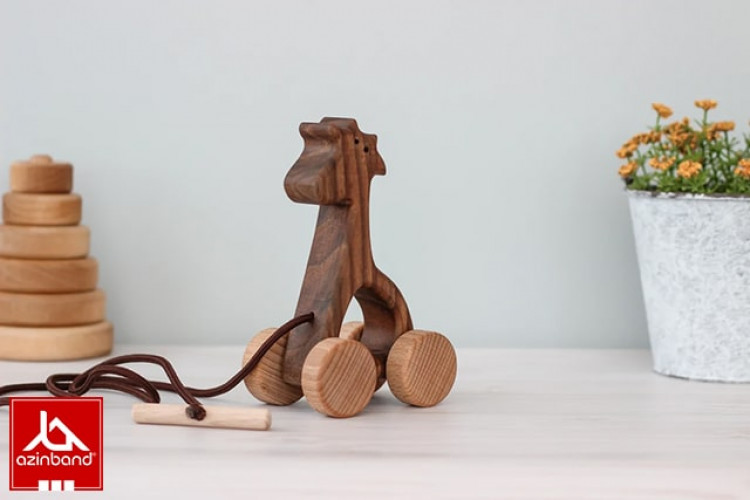 اسب چوبی کششی چرخ دار کد 105 - شماره 2