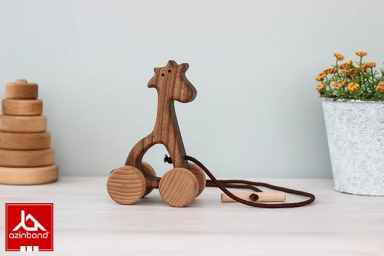 اسب چوبی کششی چرخ دار کد 105 - شماره 1