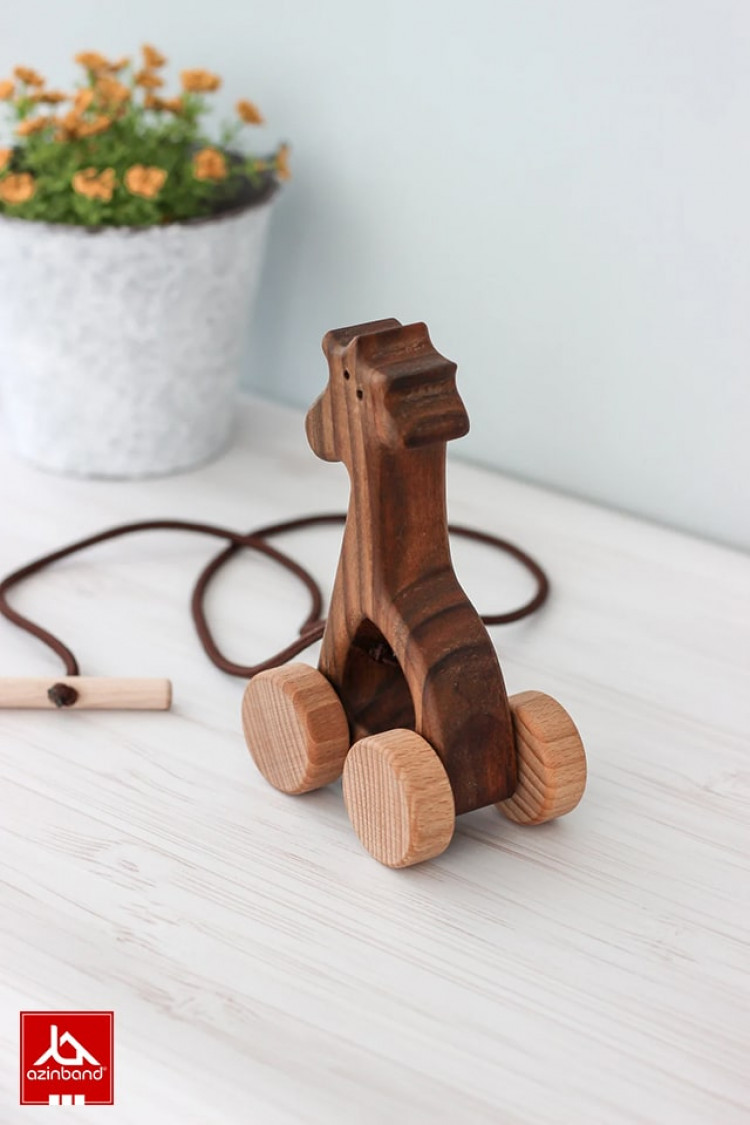 اسب چوبی کششی چرخ دار کد 105 - شماره 4