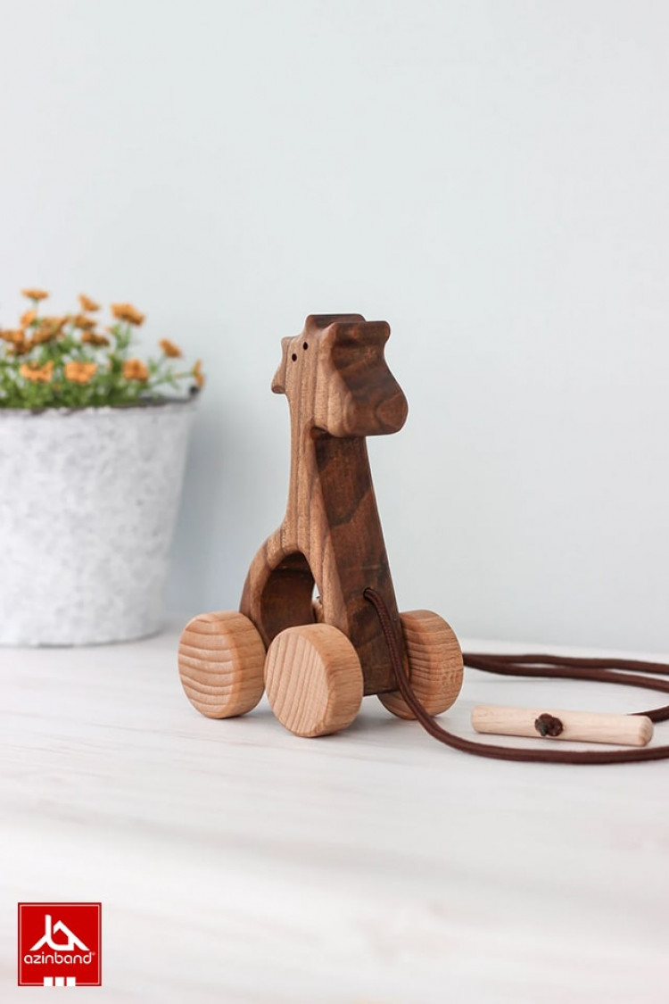 اسب چوبی کششی چرخ دار کد 105 - شماره 3