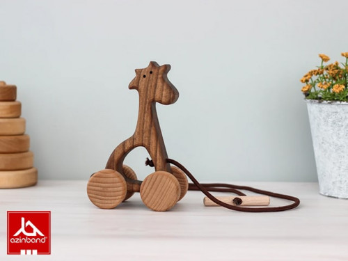 اسب چوبی کششی چرخ دار کد 105