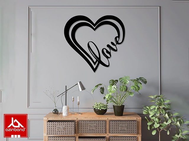 قاب دیواری فلزی طرح love کد 50