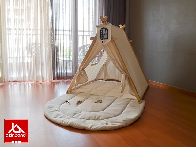 چادر بازی کودک طرح کلبه به رنگ سفید