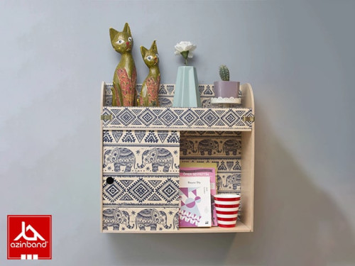 شلف دیواری چوبی چندمنظوره طرح فیل فانتزی (سری Fancy Elephant)