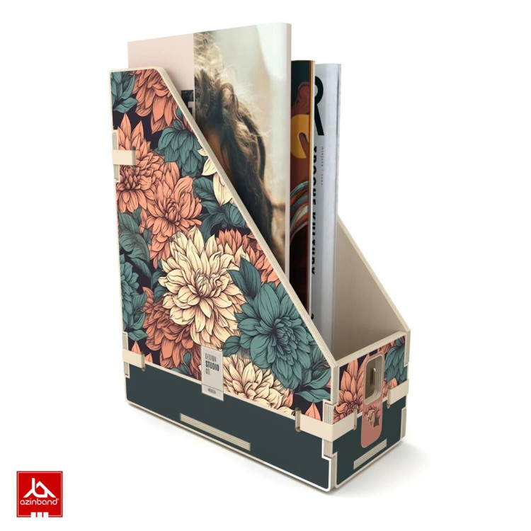 جامجله‌ای و ارگانایزر رومیزی چوبی طرح گل مدل Flower Organizer - شماره 0